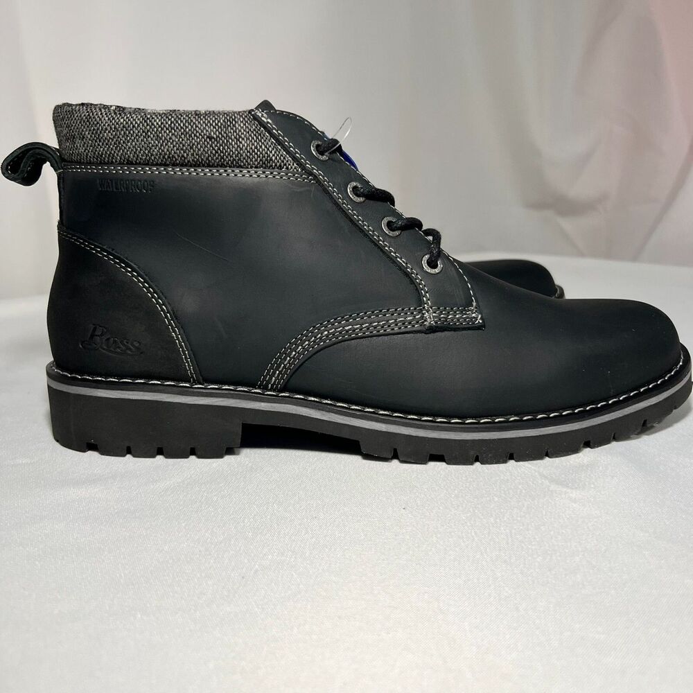 G.H. Bass & Co Men's Lucas Leather Boots Black Casual Chukka size 12M Waterproof